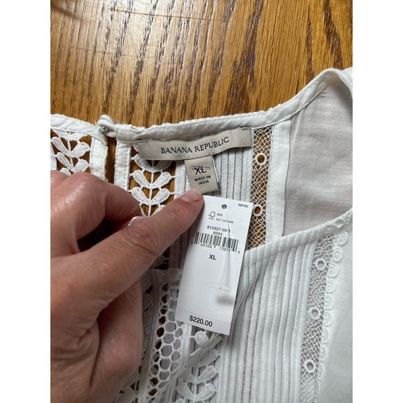 Banana Republic AURIENE LACE MAXI DRESS,White SIZE XL New! Cottagecore Beach - Picture 6 of 13